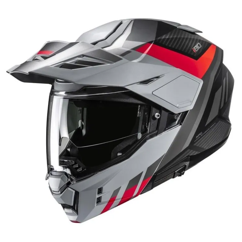 Kask szczękowy HJC I80 IMES GREY/RED szary czerwony