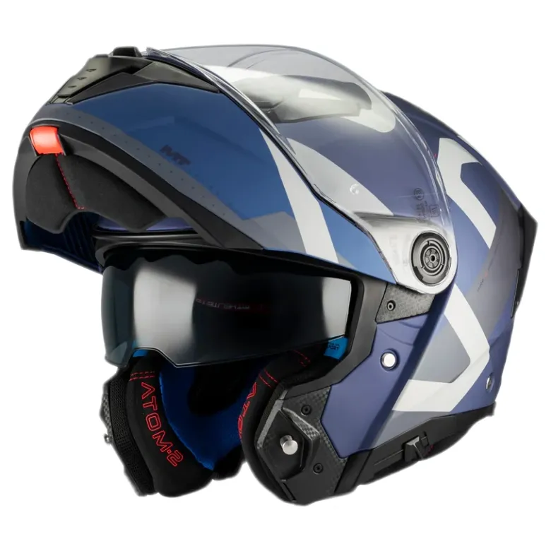 Kask szczękowy MT ATOM 2 SV DEXTER BLUE/SILVER niebieski szary