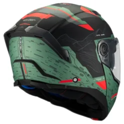 Kask szczękowy MT ATOM 2 SV HIGHLANDS GREY/FLUO zielony czarny czerwony
