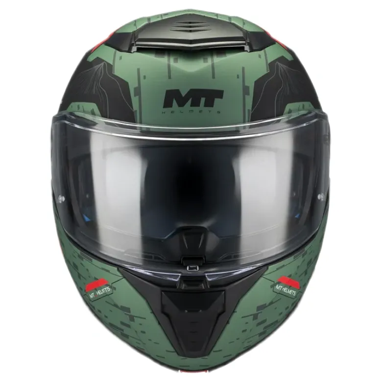 Kask szczękowy MT ATOM 2 SV HIGHLANDS GREY/FLUO zielony czarny czerwony