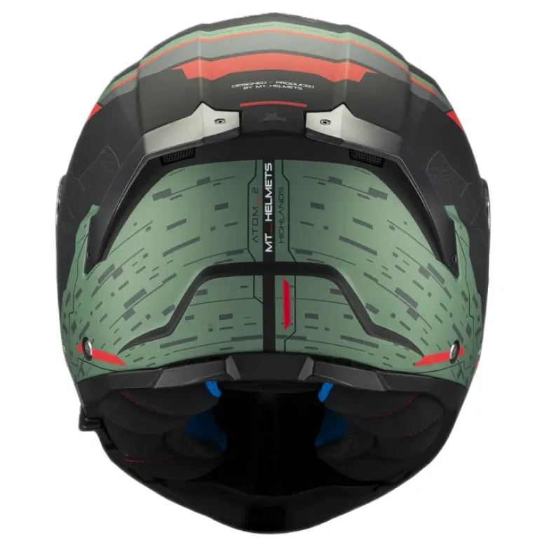 Kask szczękowy MT ATOM 2 SV HIGHLANDS GREY/FLUO zielony czarny czerwony