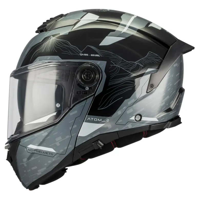 Kask szczękowy MT ATOM 2 SV HIGHLANDS BLACK/GREY czarny szary