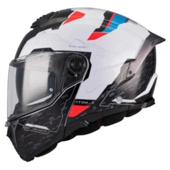 Kask szczękowy MT ATOM 2 SV HIGHLANDS WHITE/BLUE/RED biały czerwony niebieski czarny