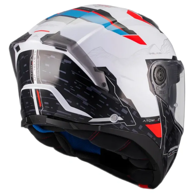 Kask szczękowy MT ATOM 2 SV HIGHLANDS WHITE/BLUE/RED biały czerwony niebieski czarny