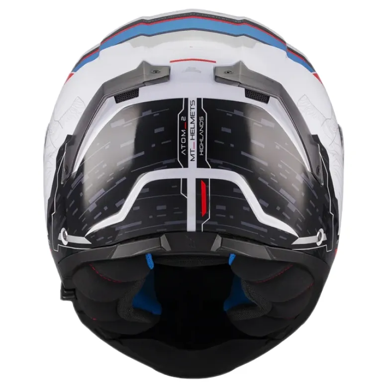 Kask szczękowy MT ATOM 2 SV HIGHLANDS WHITE/BLUE/RED biały czerwony niebieski czarny