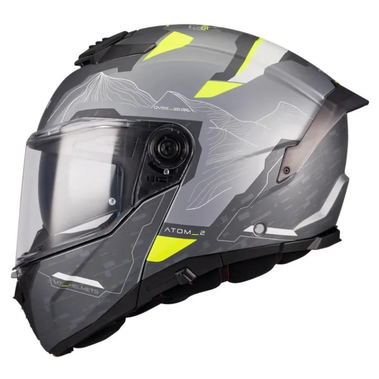 Kask szczękowy MT ATOM 2 SV HIGHLANDS SILVER/GREY srebrny szary