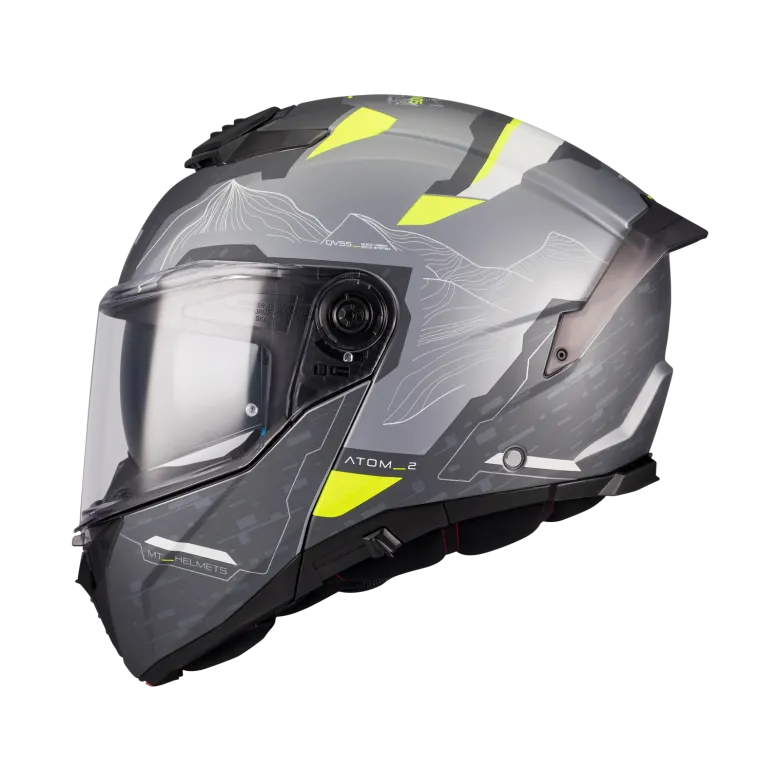 Kask szczękowy MT ATOM 2 SV HIGHLANDS SILVER/GREY srebrny szary