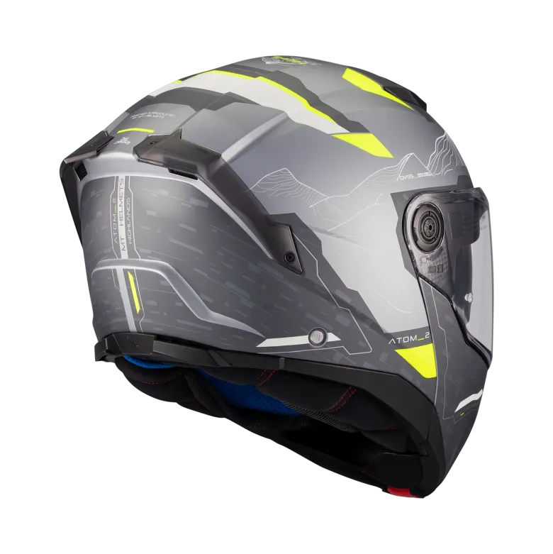 Kask szczękowy MT ATOM 2 SV HIGHLANDS SILVER/GREY srebrny szary