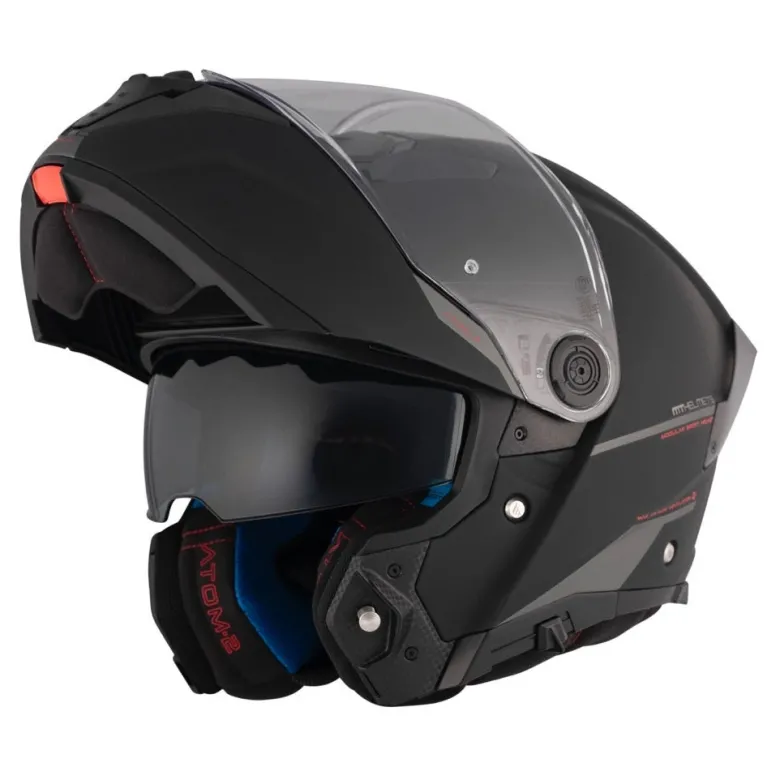 Kask szczękowy MT ATOM 2 SV SOLID MATT BLACK czarny mat