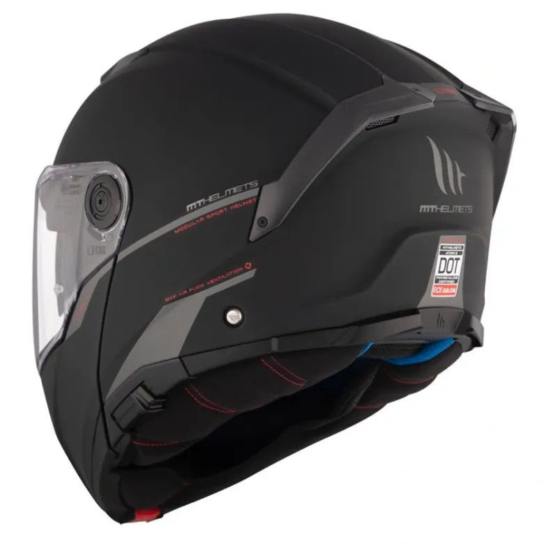 Kask szczękowy MT ATOM 2 SV SOLID MATT BLACK czarny mat