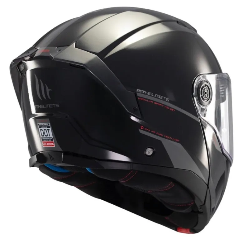 Kask szczękowy MT ATOM 2 SV SOLID GLOSS BLACK czarny