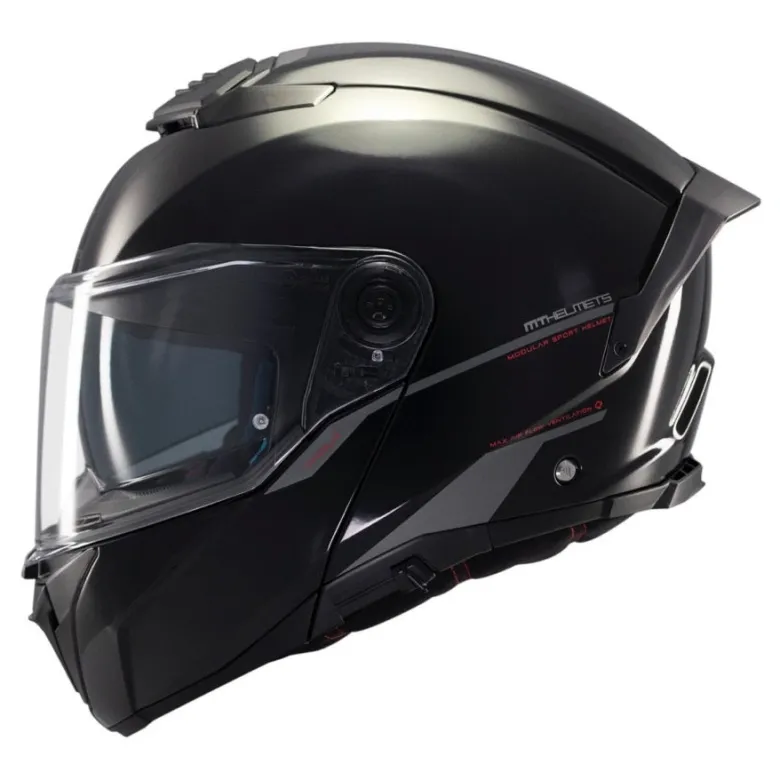 Kask szczękowy MT ATOM 2 SV SOLID GLOSS BLACK czarny