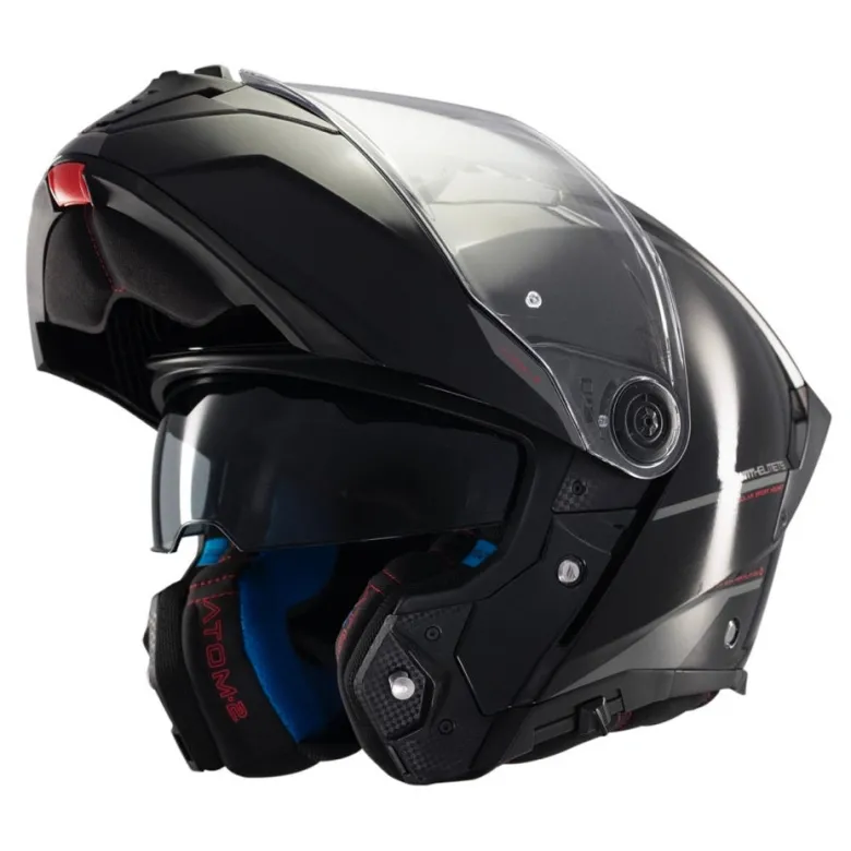 Kask szczękowy MT ATOM 2 SV SOLID GLOSS BLACK czarny