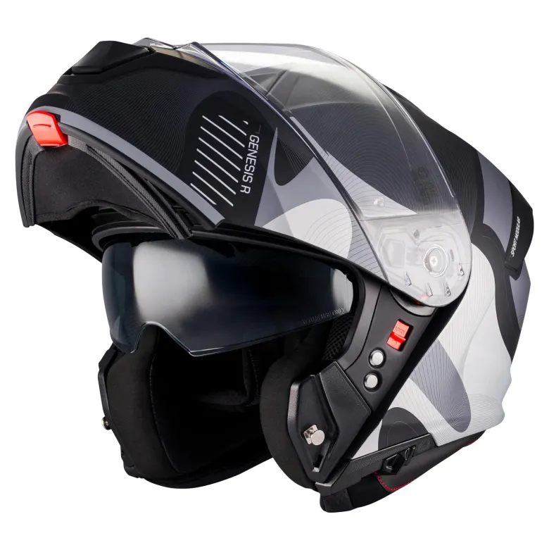 Kask szczękowy MT GENESIS R SV LANCER B12 MATT czarny szary biały