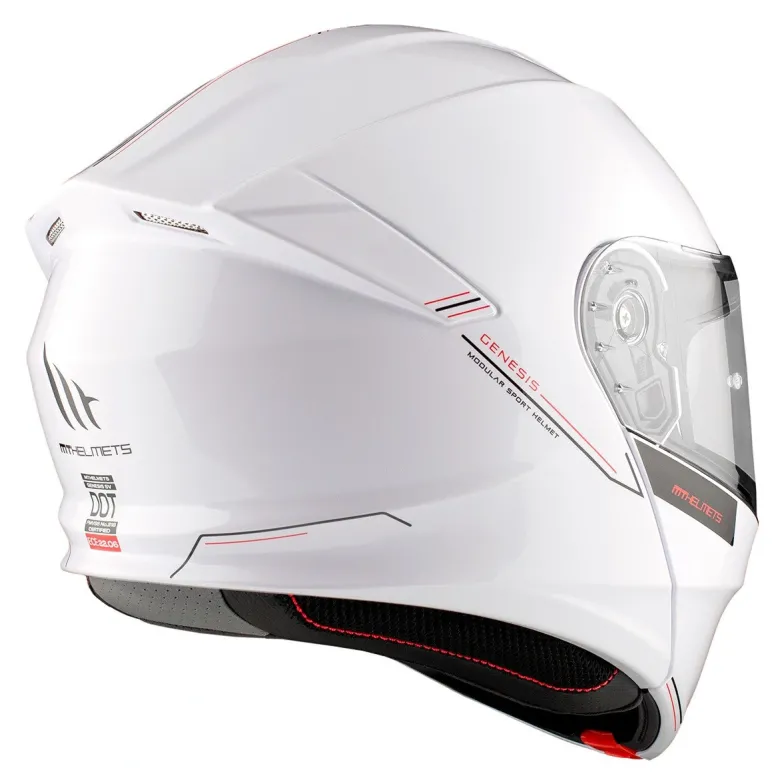 Kask szczękowy MT GENESIS SV SOLID GLOSS PEARL WHITE biały