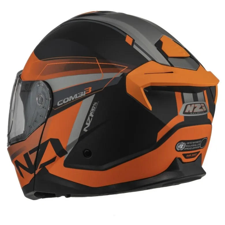 Kask szczękowy NZI COMBI 3 DUO DAILY BLACK ORANGE ANTRACITE MATT czarny pomarańczowy szary