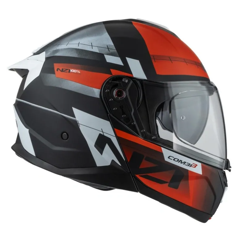 Kask szczękowy NZI COMBI 3 DUO METRIC BLACK RED MATT czarny czerwony