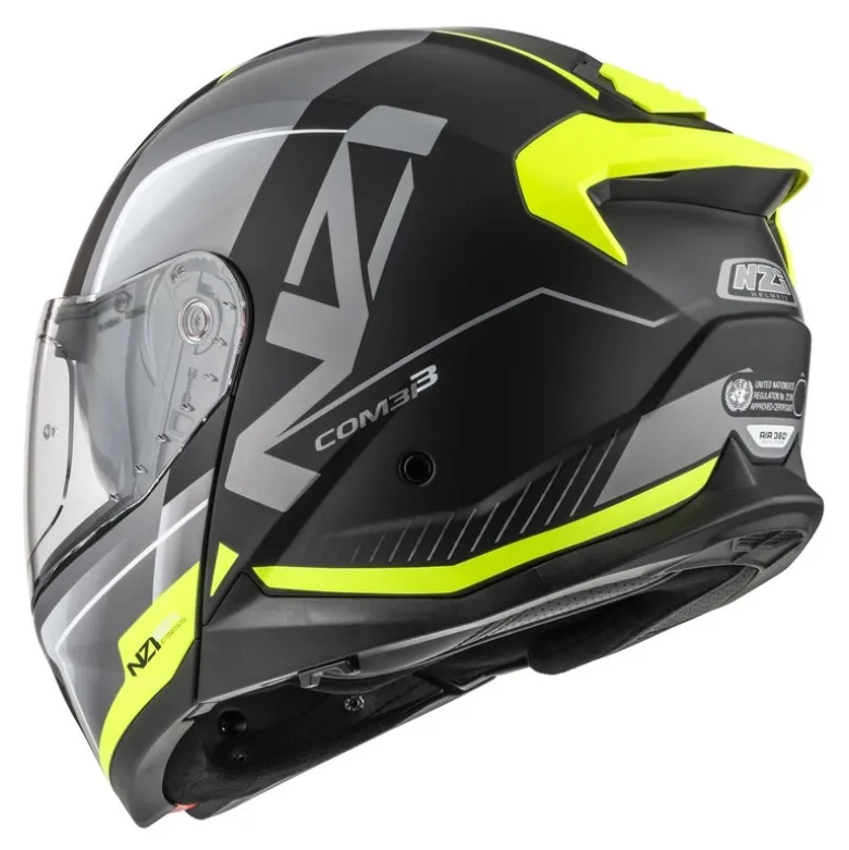 Kask szczękowy NZI COMBI 3 DUO ORBE BLACK ANTRACITE YELLOW MATT szary żółty