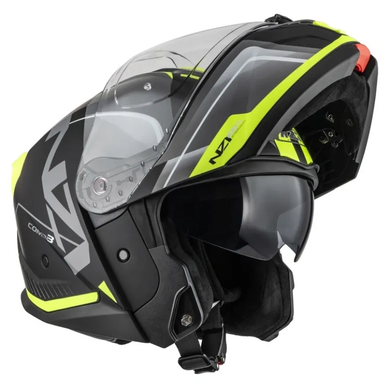 Kask szczękowy NZI COMBI 3 DUO ORBE BLACK ANTRACITE YELLOW MATT szary żółty
