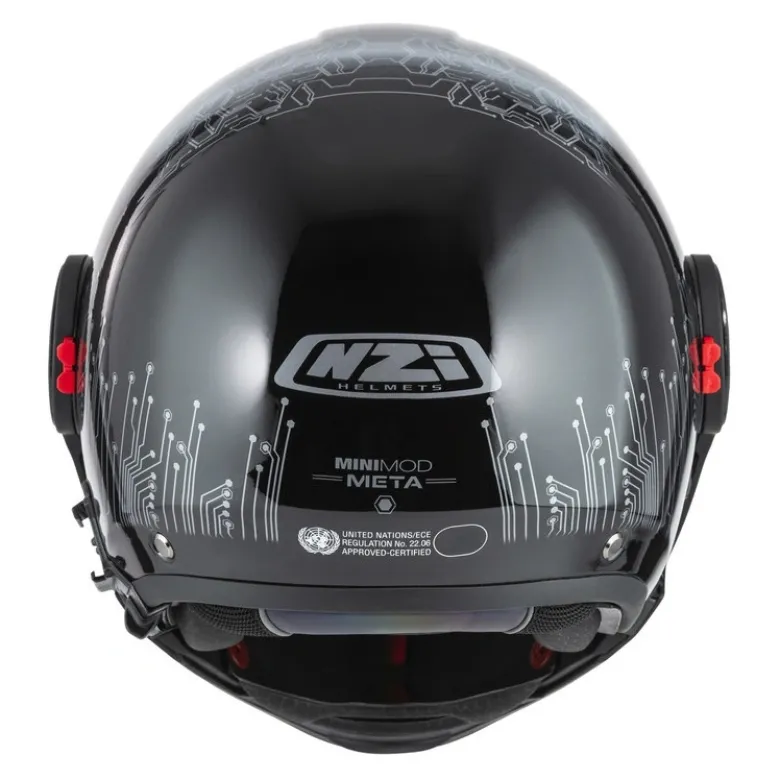 Kask szczękowy NZI MINIMOD META BLACK SILVER czarny srebrny