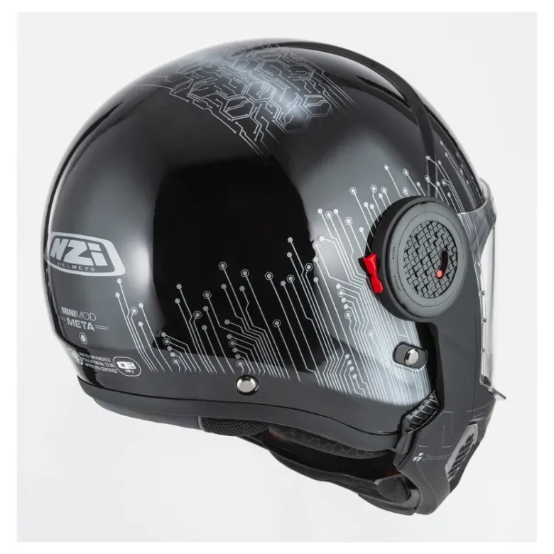 Kask szczękowy NZI MINIMOD META BLACK SILVER czarny srebrny