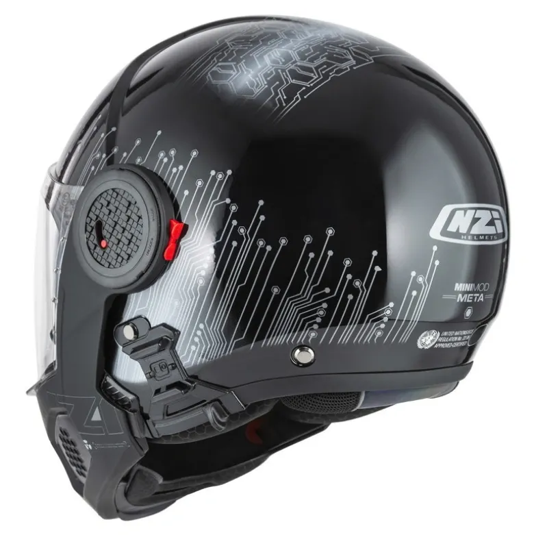 Kask szczękowy NZI MINIMOD META BLACK SILVER czarny srebrny