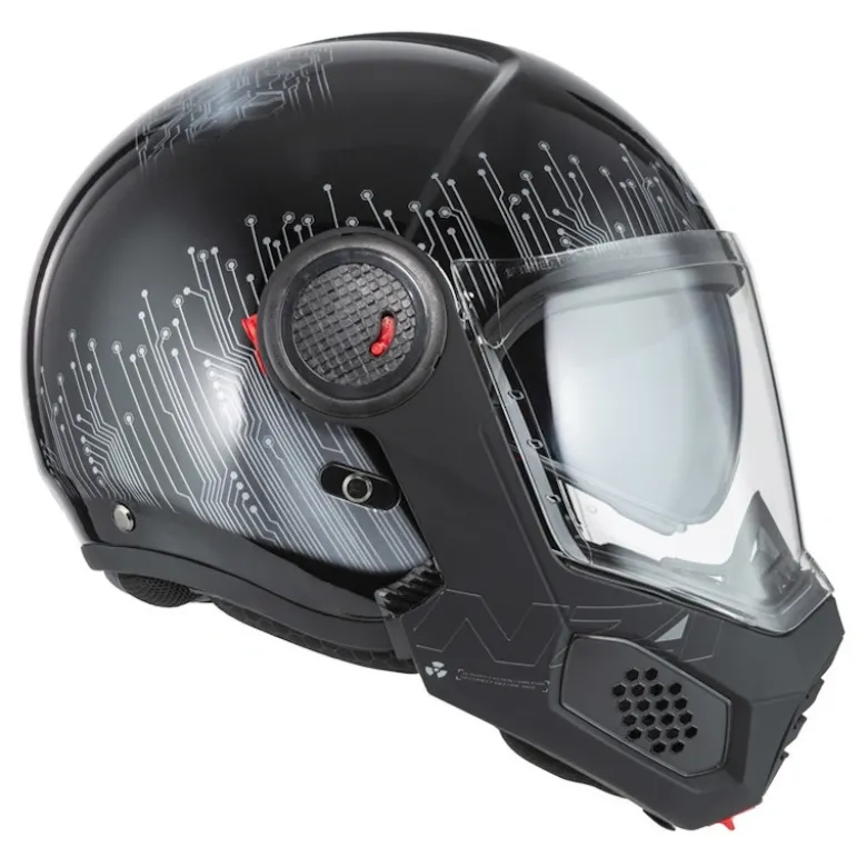 Kask szczękowy NZI MINIMOD META BLACK SILVER czarny srebrny