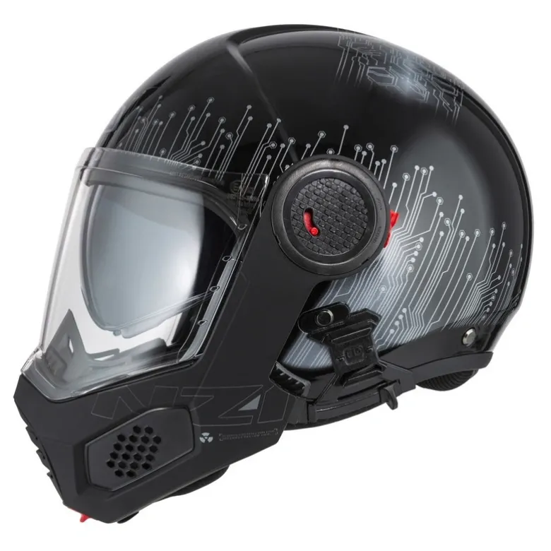 Kask szczękowy NZI MINIMOD META BLACK SILVER czarny srebrny