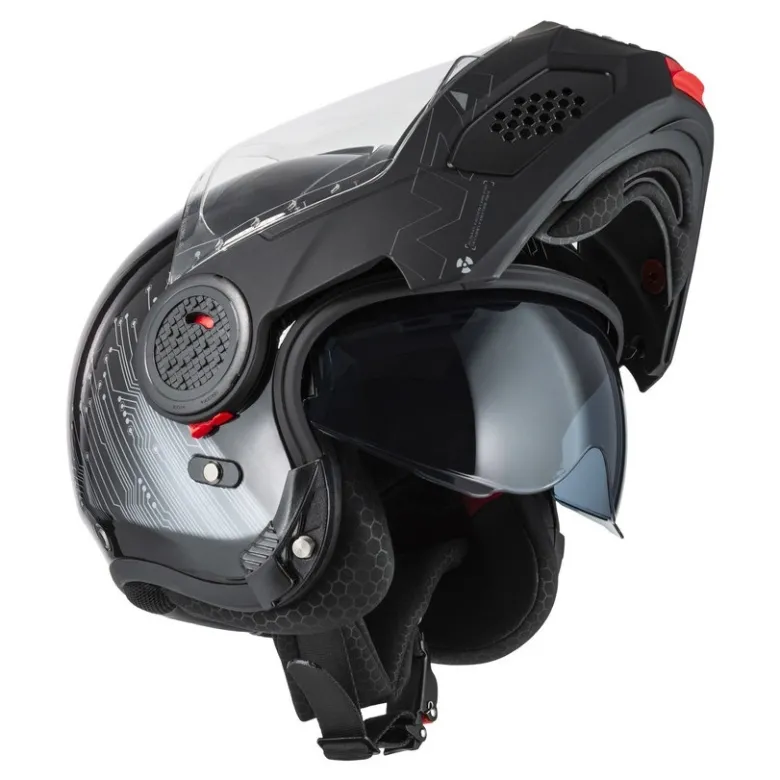 Kask szczękowy NZI MINIMOD META BLACK SILVER czarny srebrny