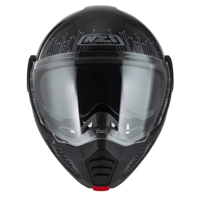 Kask szczękowy NZI MINIMOD META BLACK SILVER czarny srebrny