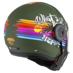 Kask szczękowy NZI MINIMOD RAINBOW GREEN BLACK SILVER MATT zielony czarny srebrny