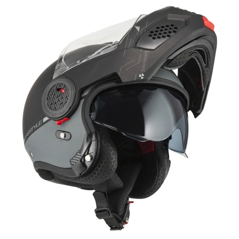 Kask szczękowy NZI MINIMOD SMART BLACK ANTRACITE MATT czarny szary