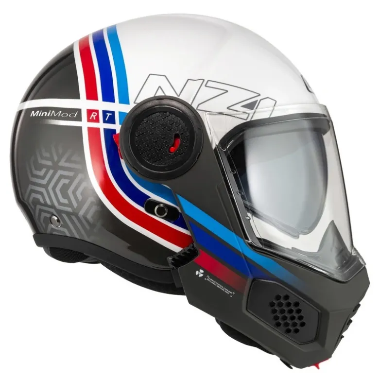 Kask szczękowy NZI MINIMOD WATSON WHITE BLACK POWER biały czarny