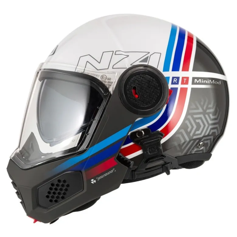 Kask szczękowy NZI MINIMOD WATSON WHITE BLACK POWER biały czarny