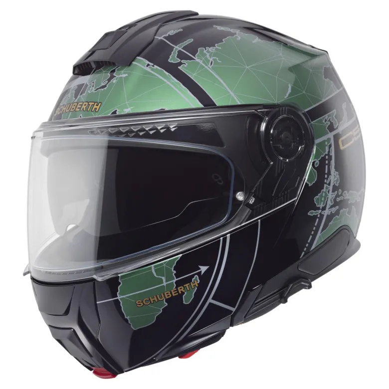 Kask szczękowy SCHUBERTH C5 ECE GLOBE GREEN zielony czarny
