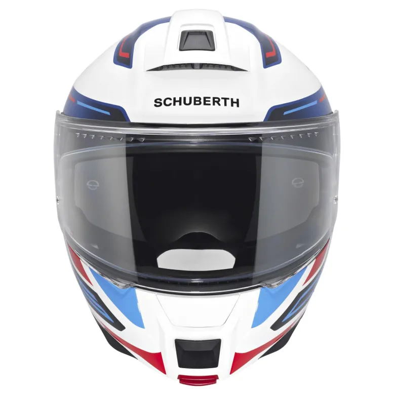 Kask szczękowy SCHUBERTH C5 ECE OMEGA WHITE niebieski biały czerwony czarny