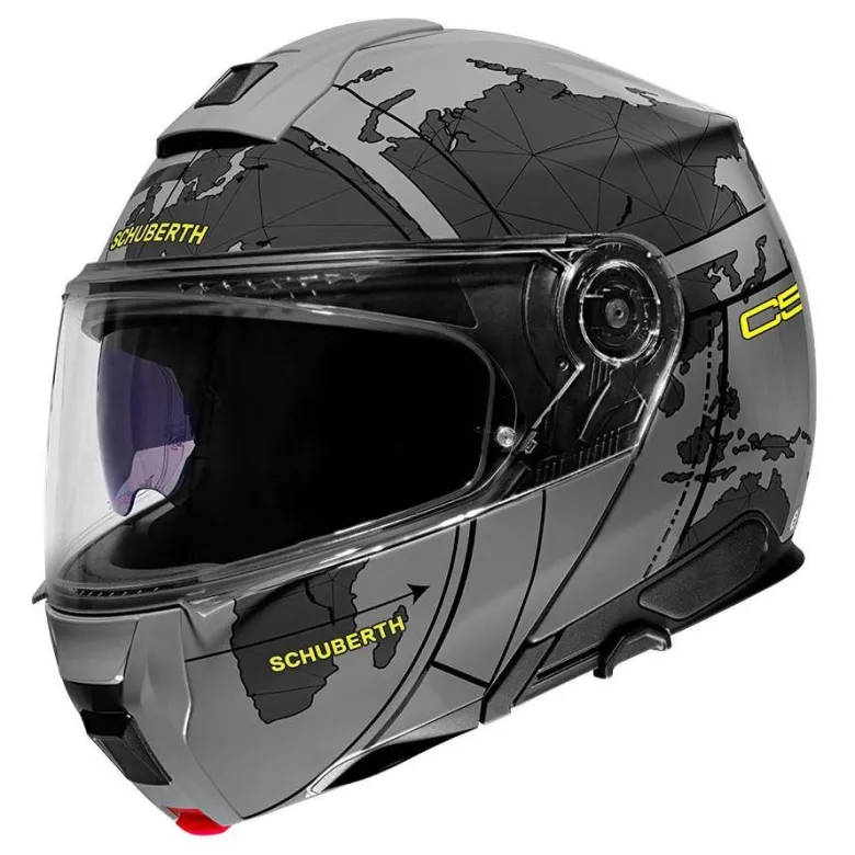 Kask szczękowy SCHUBERTH C5 ECE GLOBE GREY szary czarny żółty fluo