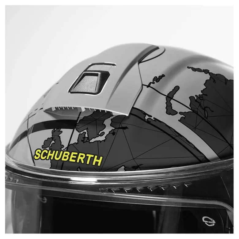 Kask szczękowy SCHUBERTH C5 ECE GLOBE GREY szary czarny żółty fluo