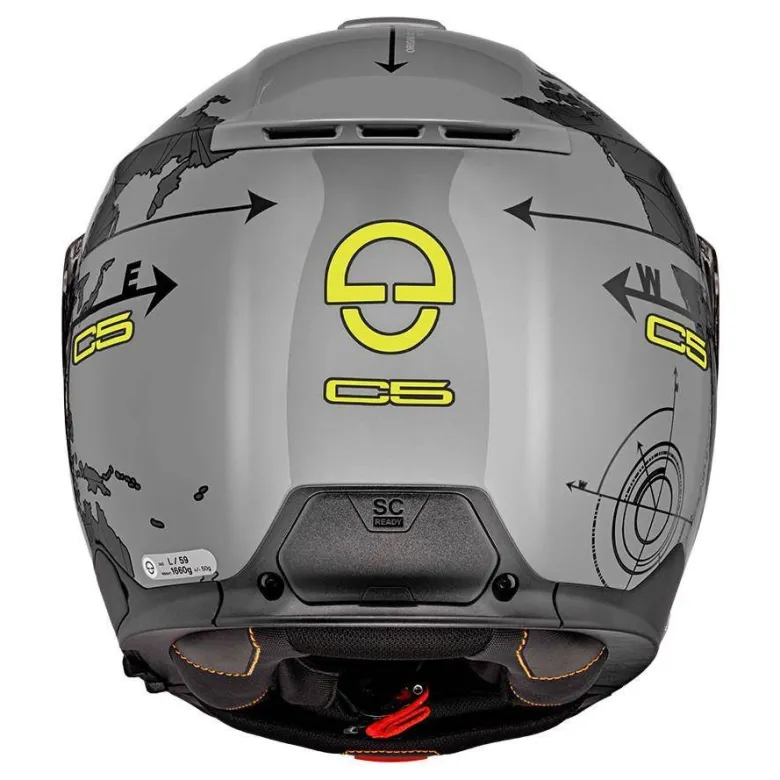 Kask szczękowy SCHUBERTH C5 ECE GLOBE GREY szary czarny żółty fluo
