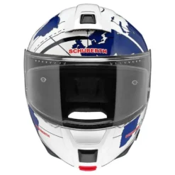 Kask szczękowy SCHUBERTH C5 ECE GLOBE BLUE biały niebieski czerwony