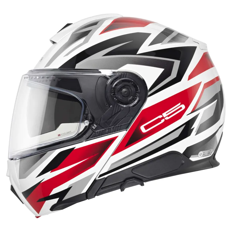 Kask szczękowy SCHUBERTH C5 ECE ZENITH RED biały czerwony czarny szary