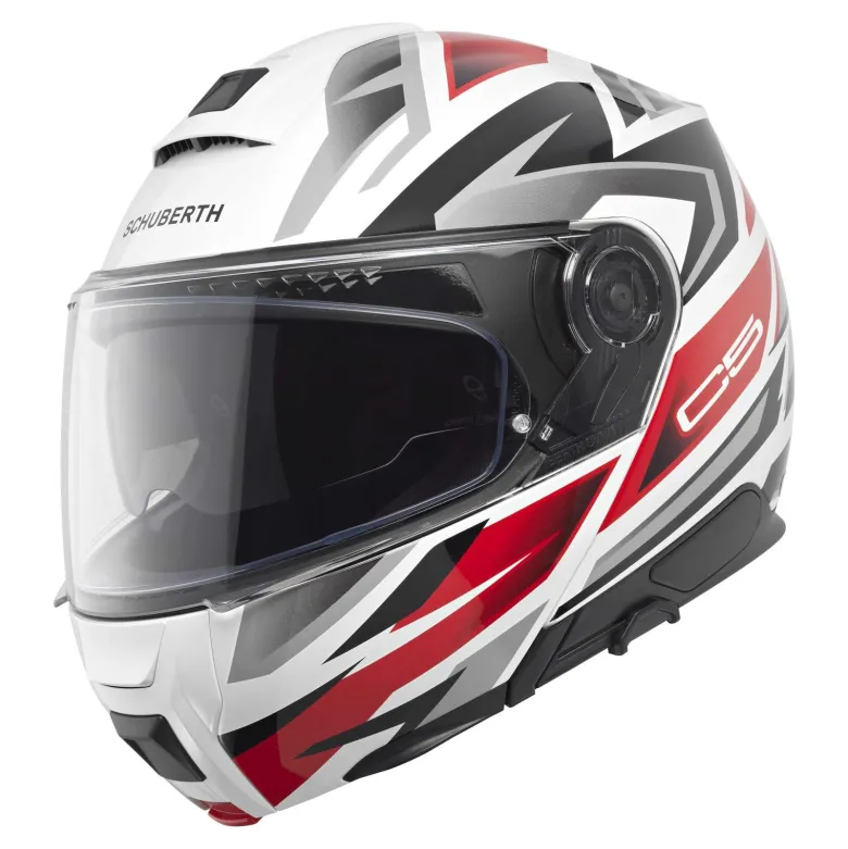Kask szczękowy SCHUBERTH C5 ECE ZENITH RED biały czerwony czarny szary