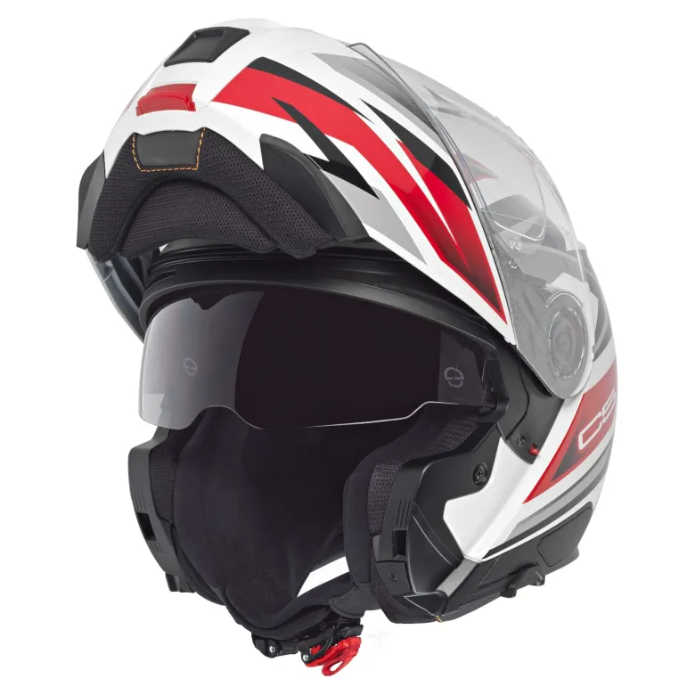 Kask szczękowy SCHUBERTH C5 ECE ZENITH RED biały czerwony czarny szary