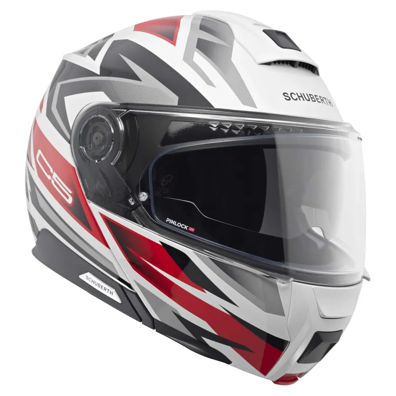 Kask szczękowy SCHUBERTH C5 ECE ZENITH RED biały czerwony czarny szary