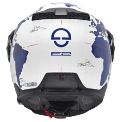 Kask szczękowy SCHUBERTH E2 ECE ATLAS BLUE biały niebieski czerwony