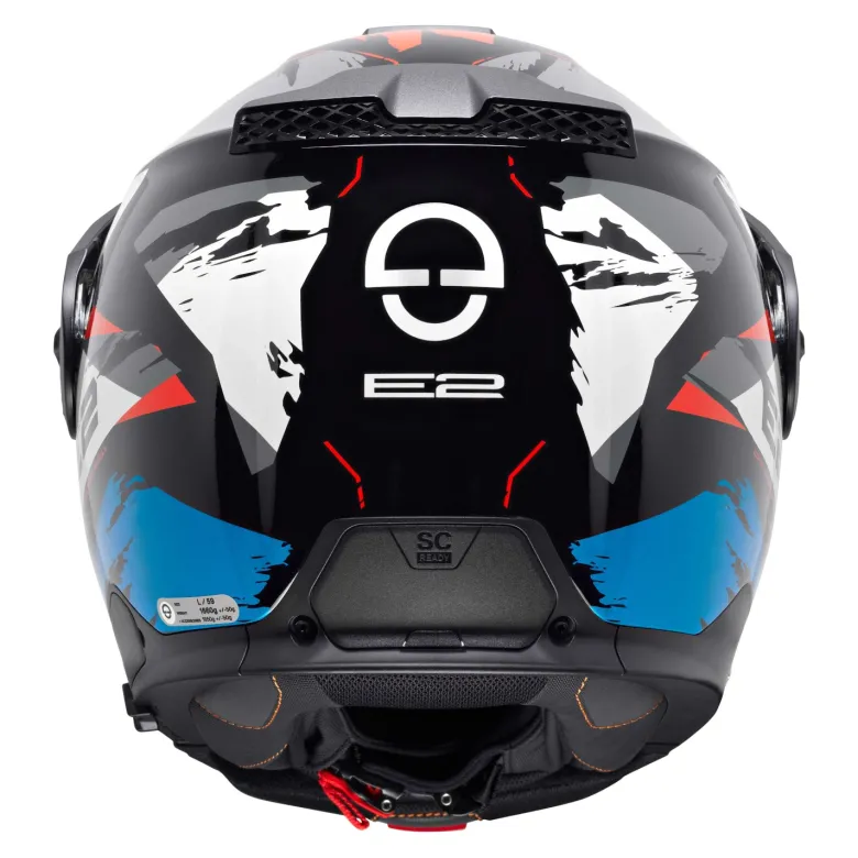 Kask szczękowy SCHUBERTH E2 ECE TRAIL BLUE biały czerwony niebieski szary