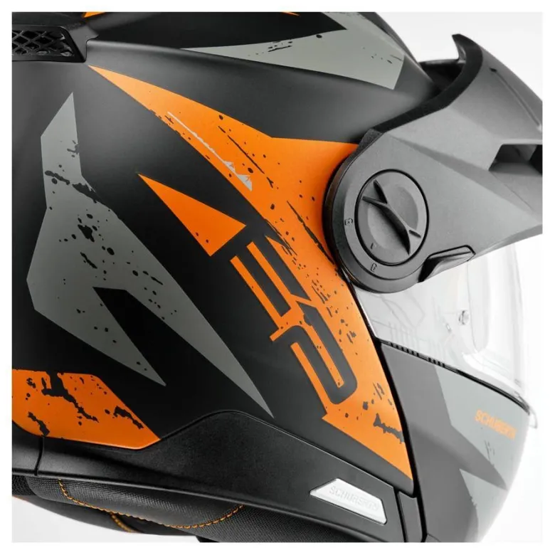 Kask szczękowy SCHUBERTH E2 ECE EXPLORER ORANGE szary pomarańczowy czarny