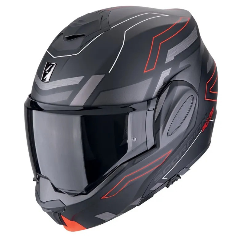 Kask szczękowy SCORPION EXO-TECH CONQUER BLACK/RED czarny czerwony