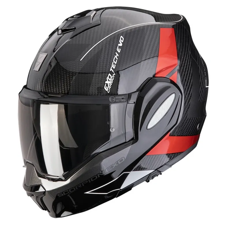 Kask szczękowy SCORPION EXO-TECH EVO CARBON CAD BLACK/RED czarny czerwony