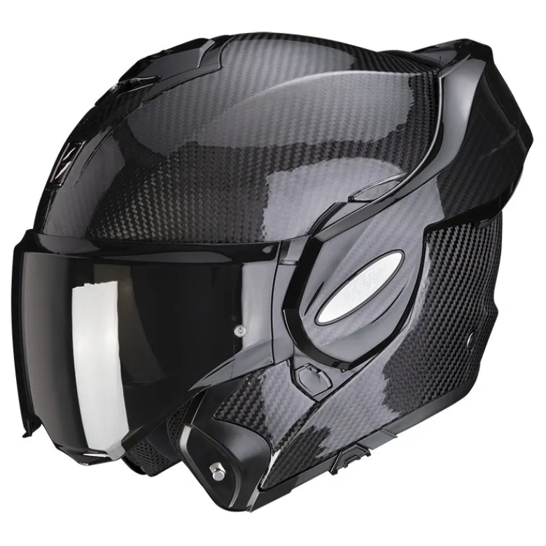 Kask szczękowy SCORPION EXO-TECH EVO CARBON SOLID BLACK czarny